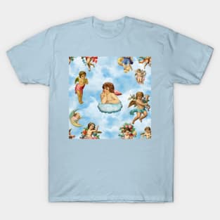 angel cherub clouds antique T-Shirt